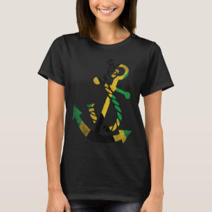 Camiseta Âncora de barco náutico Jamaica Bandeira jamaicana