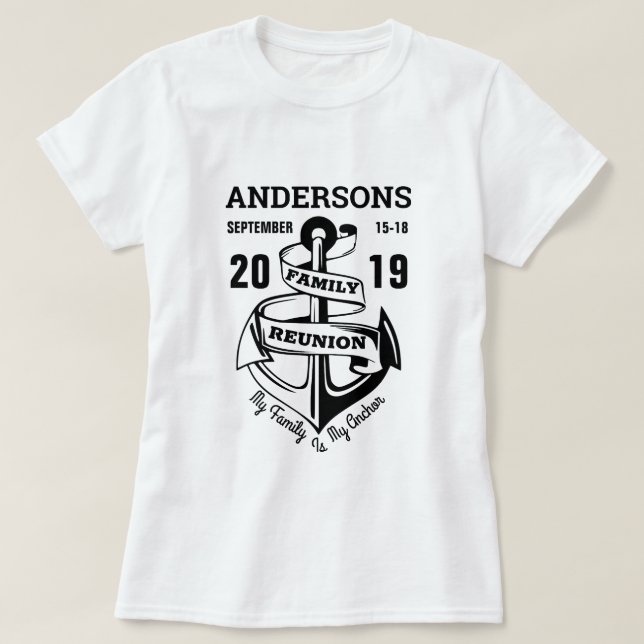 Camiseta Âncora de Reunião da Família (Frente do Design)