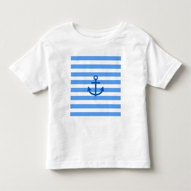 Camiseta Âncora Listras Azul e Branco (Frente)