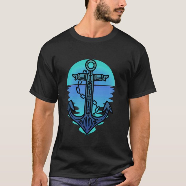 Camiseta Âncora Marítima Barco Náutico Vela Navio (Frente)