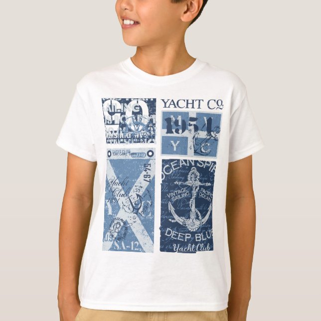 Camiseta Âncora Marítima - Vela Náutica do Yacht Club (Frente)