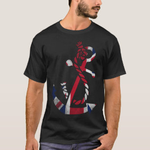 Camiseta Âncora náutica do barco Reino Unido bandeira do Re