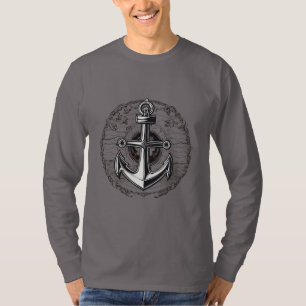 Camiseta Âncora Náutica Minimalista - Símbolo de Estabilida