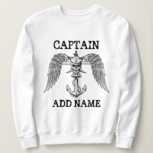 Camiseta Âncora personalizada de nome do capitão do navio