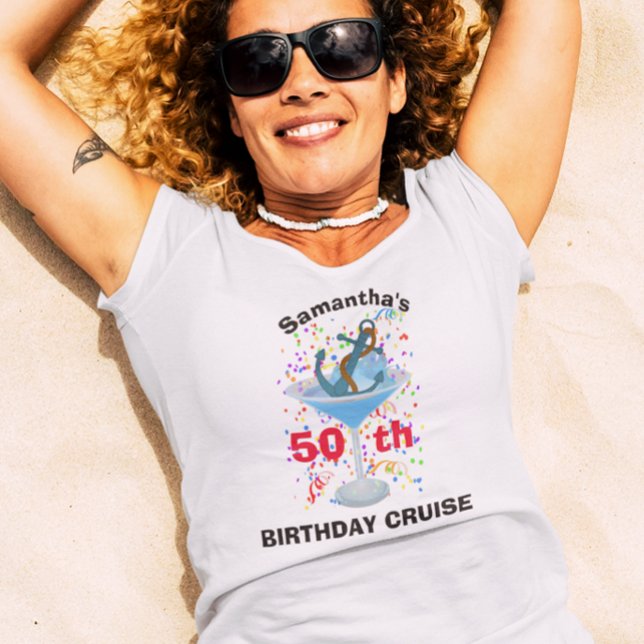 Camiseta Âncora Personalizada do Cocktail Cruise de Anivers (Criador carregado)