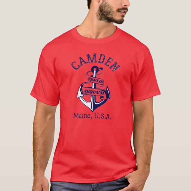 Camiseta Âncora Retro Camden Maine EUA1 (Frente)