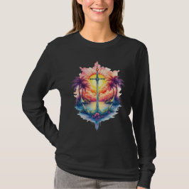 Camiseta Âncora solar num paraíso tropical.