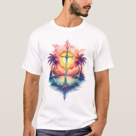 Camiseta Âncora solar num paraíso tropical.