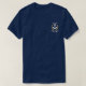 Camiseta Ancoragem Náutica Capitão Boat Nome Dourado Laurel (Frente do Design)