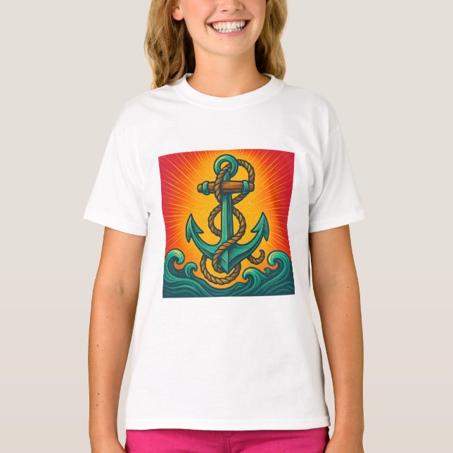 Camiseta Ancoragem Pop Art Náutica (Frente)
