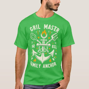 Camiseta Ancorando a família como um mestre de grill