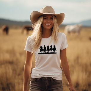 Camiseta Andando a Cavalo com Caubóis