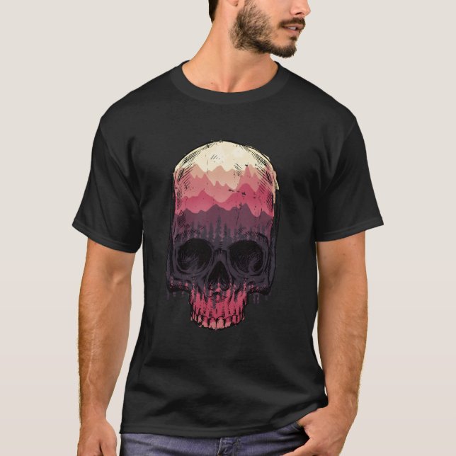 Camiseta Andando Alpinistas Hiker Alps Skeleton Mountain Mo (Frente)