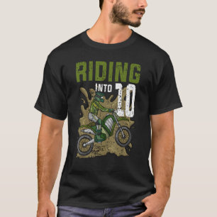Camiseta Andando Em 10 Rapazes Rider Motocross Aniversário