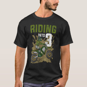 Camiseta Andando Em 3 Aniversário Rider Motocross Aniversár