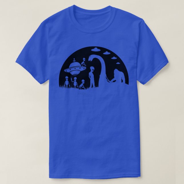 Camiseta Andando Loch Ness Monster com s (Frente do Design)