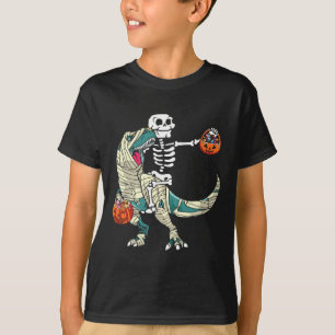 Camiseta Andando Mummy Dinossaur T Rex Halloween Engraçado 
