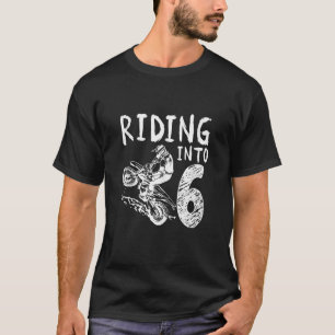 Camiseta Andando Na 6 Birthday Boy Dirt Bike Party 6 Yea
