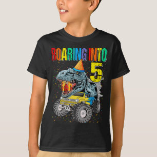 Camiseta Andando Para O Dinossauro De Caminhão De 5 Anivers