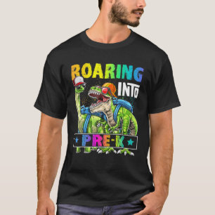 Camiseta Andando Para O Dinossauro Pré-K De Volta Para Os M