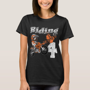 Camiseta Andando Para Um Cavaleiro De 4 Anos, Dirt Bi De 4 