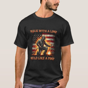 Camiseta Andar com um Solda de Joelho como um Cafetão Solda