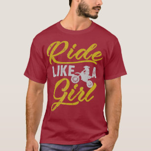 Camiseta Andar Como Uma Menina De Bicicleta Motocross