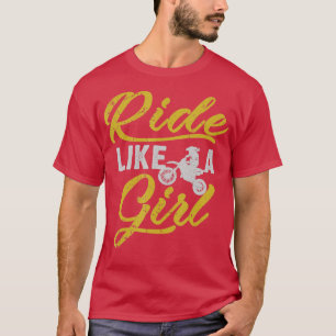 Camiseta Andar Como Uma Menina De Bicicleta Motocross