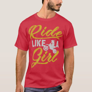Camiseta Andar Como Uma Menina De Bicicleta Motocross