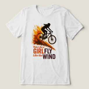 Camiseta Andar de Bicicleta Como uma Garota – Arte MTB Vint