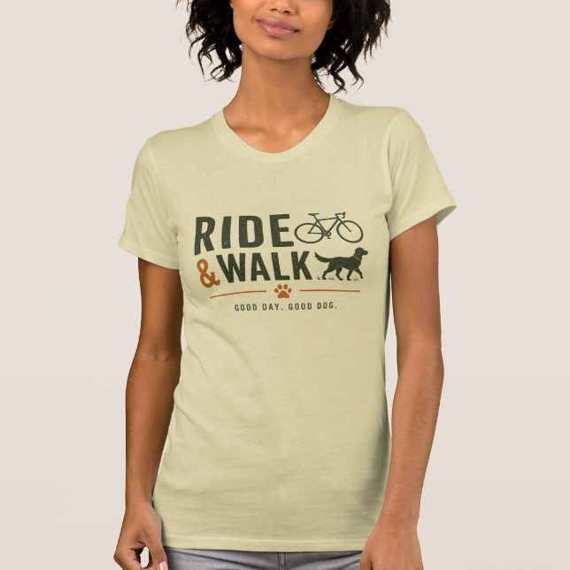 Camiseta Andar de Bicicleta Dono de Cachorro que Anda Estil (Frente)