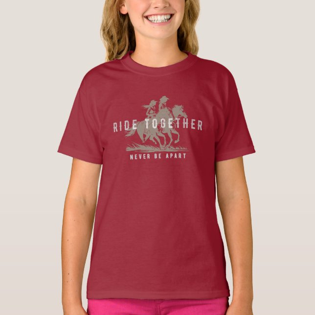 Camiseta Andar juntos - vida ocidental (Escuro) | Crianças (Frente)