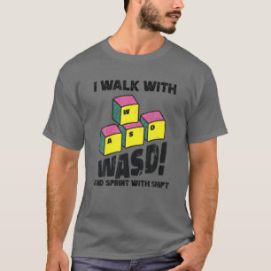 Camiseta Ande Com O WASD Executar Shift Fundins Pc Vídeo G