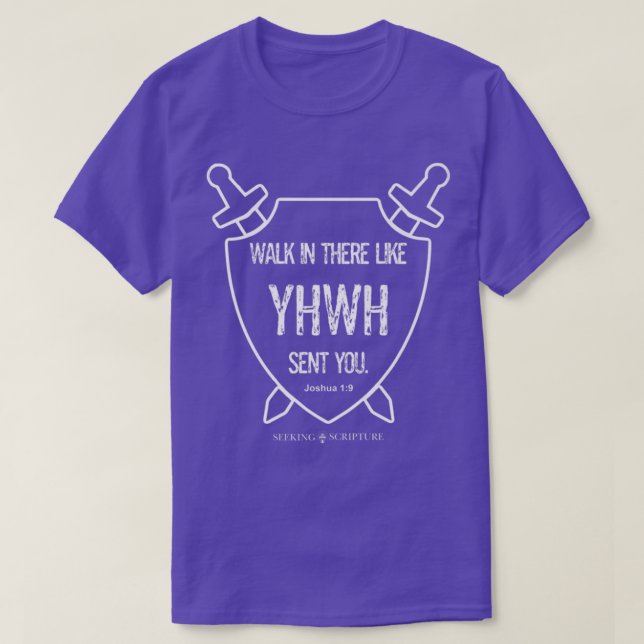 Camiseta Ande Lá Como YHWH Te Enviou Joshua 19 Premium (Frente do Design)