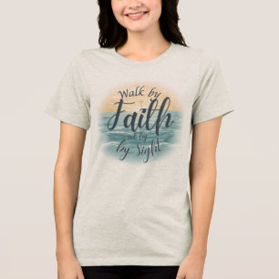 Camiseta Ande pela Fé Não pela Visão Versículo da Bíblia Cr