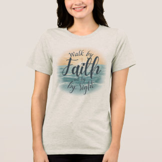 Camiseta Ande pela Fé Não pela Visão Versículo da Bíblia Cr
