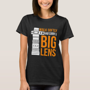 Camiseta Ande Suavemente E Carregar Fotógrafo De Lente Gran