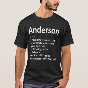 Camiseta Anderson Definição Nome Personalizado Funny Birthd