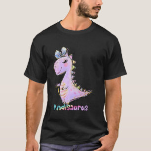 Camiseta Andi Nome Shirt Girl Dinosaur Birthday Andrea Andi