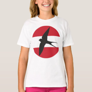 Camiseta Andorinha da Áustria Bandeira do Animal Nacional A