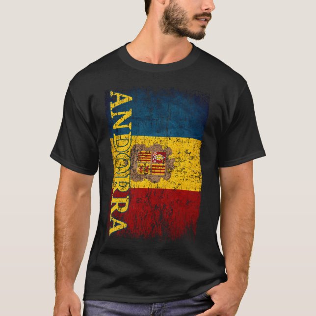 Camiseta Andorra Flag Gift Men Children Andorra Retro (Frente)