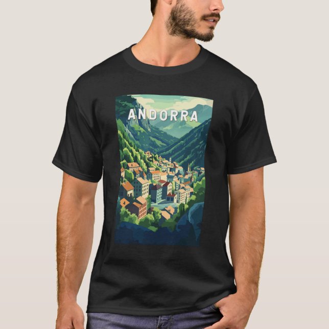 Camiseta Andorra Viagem Art Vintage (Frente)