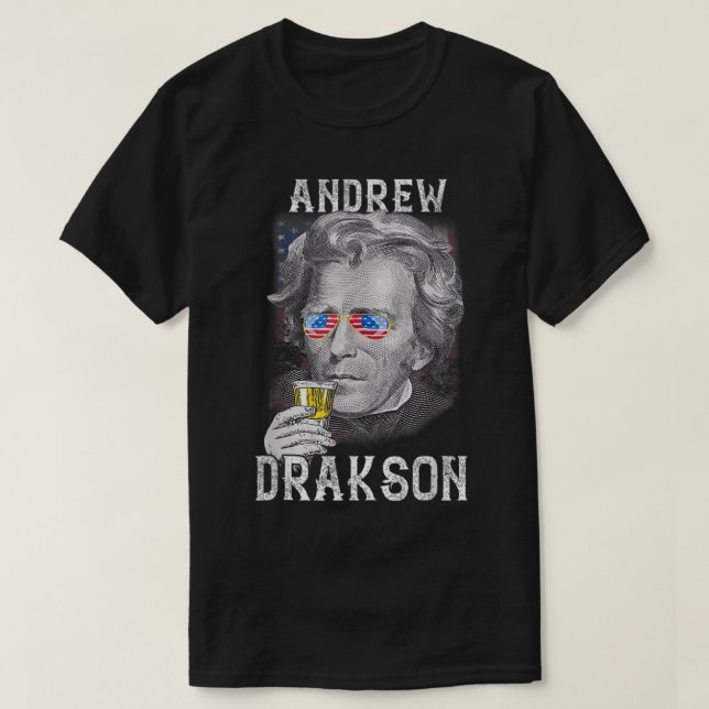 Camiseta Andrew Jackson Drakson 4 de julho de Cerveja Beben (Frente do Design)