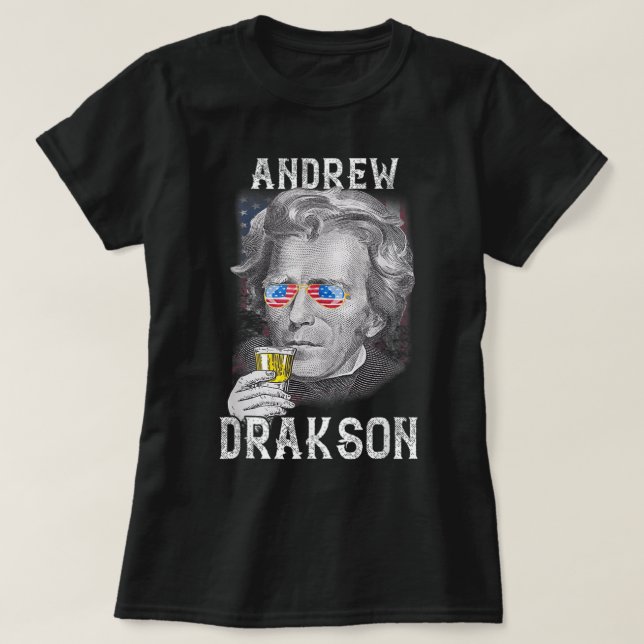 Camiseta Andrew Jackson Drakson 4 de julho de Cerveja Beben (Frente do Design)