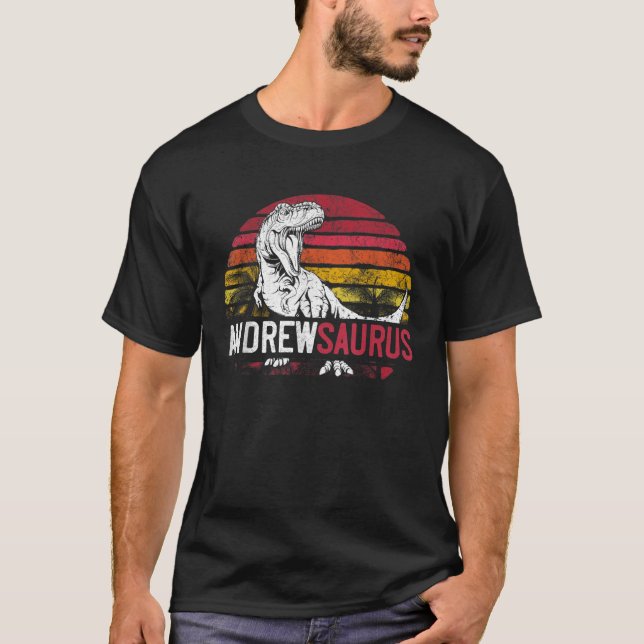 Camiseta Andrew Saurus Funny Personalizado Dinossauro T Rex (Frente)