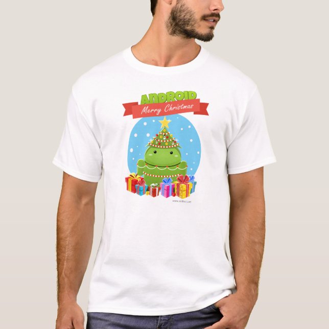 Camiseta Android Merry Christmas (Frente)