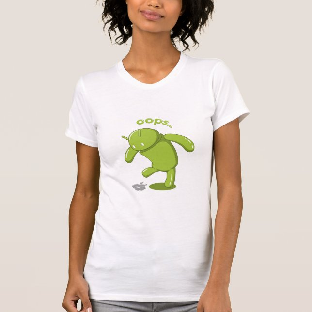 Camiseta Android Oops (mulheres) (Frente)