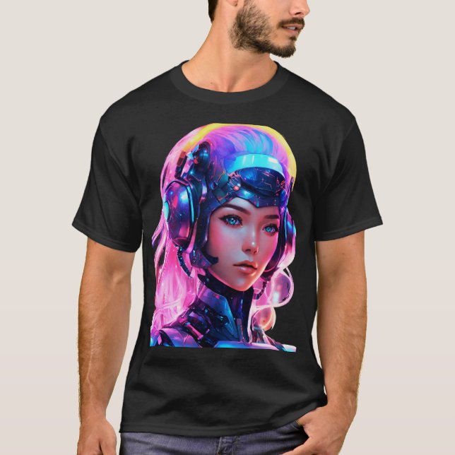 Camiseta Android Techno Space Girl (Frente)
