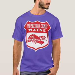 Camiseta Androscoggin County Maine Retro Shield Red