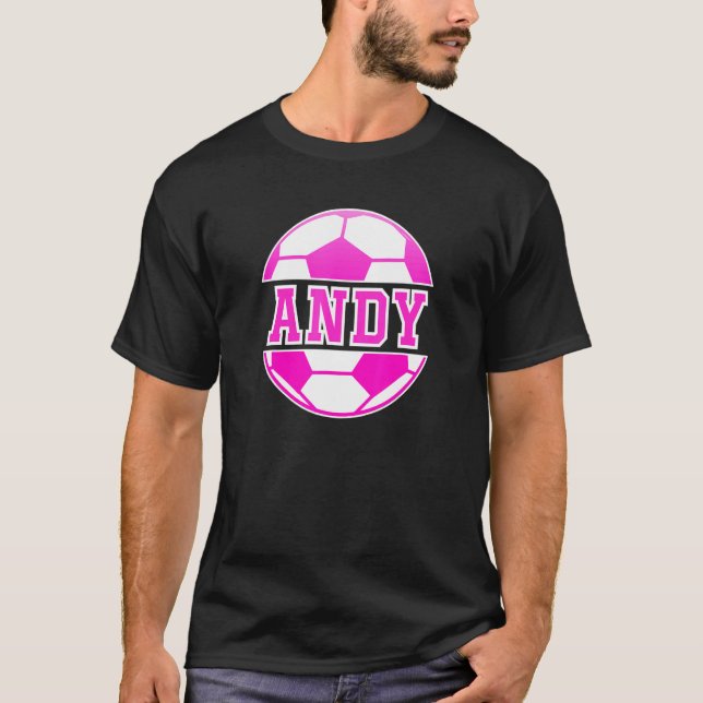 Camiseta Andy Name Girls Soccer Joga Futebol Fan Ba (Frente)